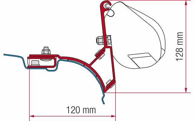 Fiamma Markisenadapter Kit VW T5/T6 Multivan Dachmontage 3 Fiamma Markisenadapter Kit VW T5/T6 Multivan Dachmontage