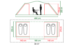 Coleman Spruce Falls 4 Tunnelzelt -Campingzelte Verkaufsgeschäft 629239 4441127