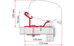 Fiamma Adapter Carthago Malibu 340 Markisenadapter Für Fiamma F80 / F65 340 -Campingzelte Verkaufsgeschäft 656061 4532355