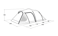 Outwell Earth 2 Doppelbeschichtetes Zelt -Campingzelte Verkaufsgeschäft 789641 5205707