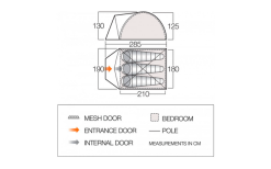 Vango ALPHA 300CLR Kuppelzelt 3-Personen -Campingzelte Verkaufsgeschäft 821540 5312867